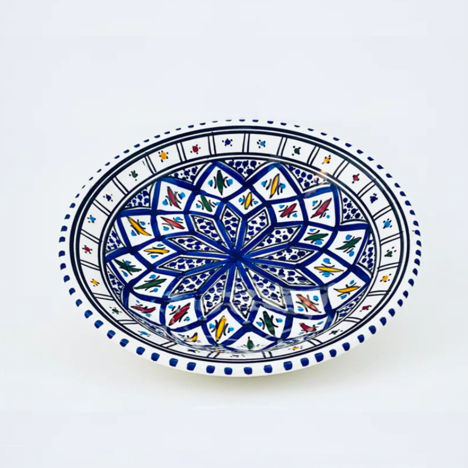Flat plate, Tunisian ceramic – Handmade, hand-painted