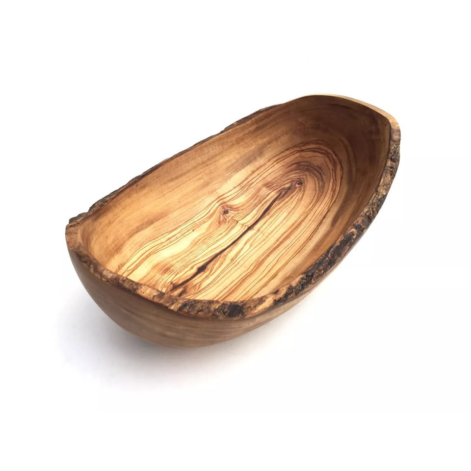 Handgefertigte Obstschale und Brotkorb aus Olivenholz – elegante Dekoschale für Früchte und Brot