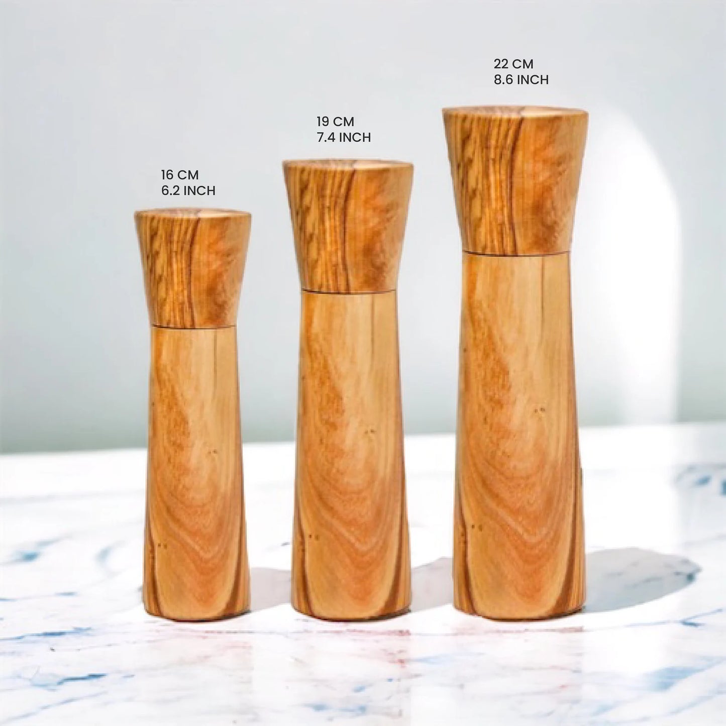 Olivenholz Salz- & Pfeffermühle, rustikale Holzmühle, Mutter Geschenk