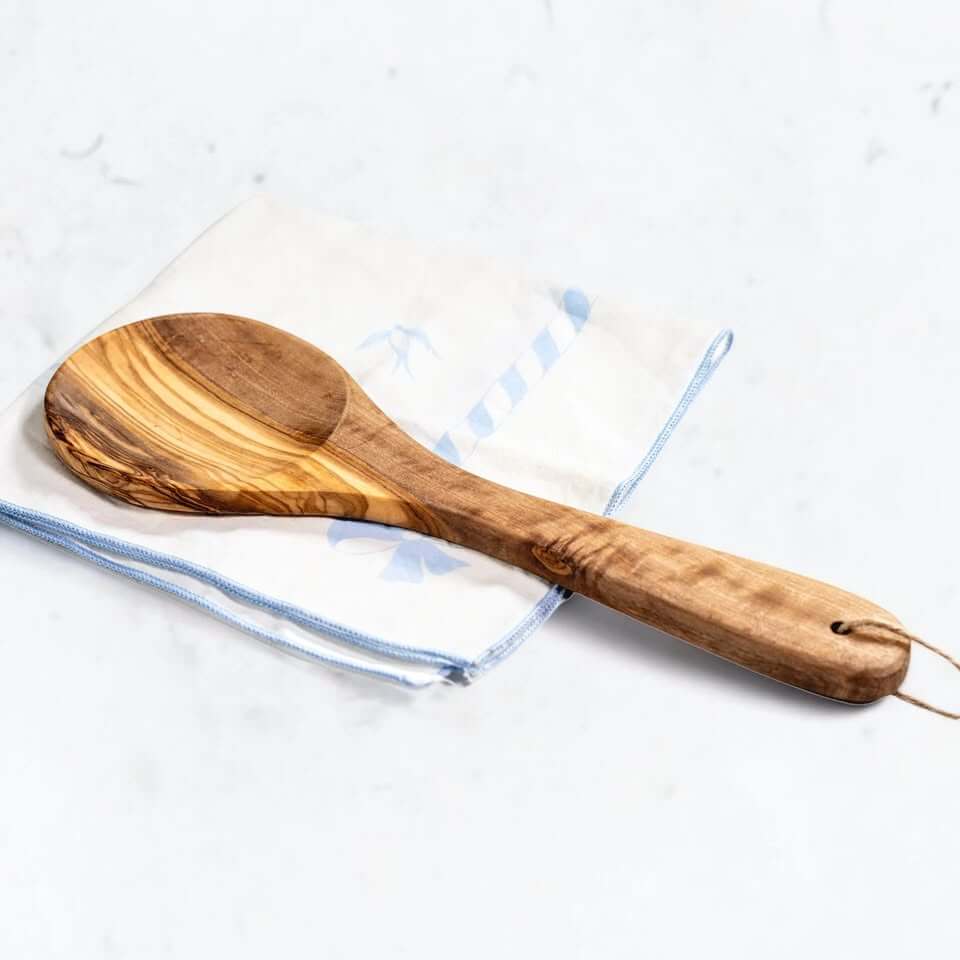 Kochlöffel aus Olivenholz mit natürlicher Maserung, ideal zum Kochen und Rühren