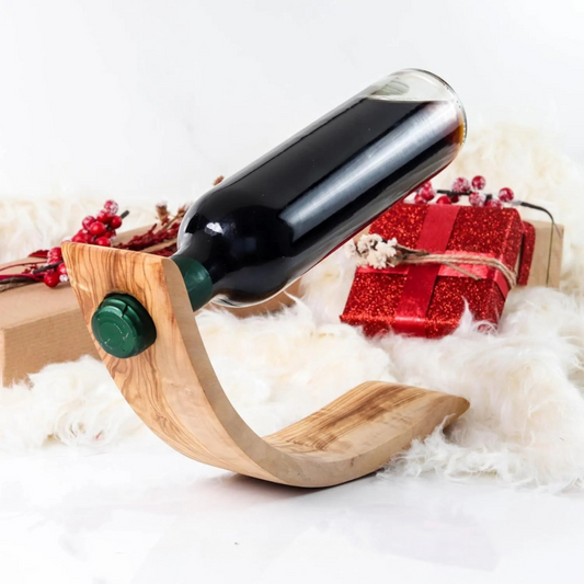 Weinflaschenhalter, Weinständer, Flaschenhalter aus hochwertigem Olivenholz