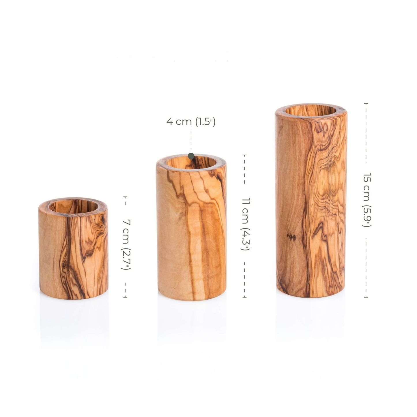 Luxuriöse Olivenholz-Kerzenhalter, nachhaltig hergestellt
