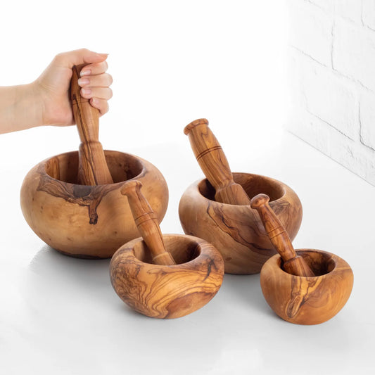 Olivenholz Mörser & Stößel – natürliche Eleganz & Geschenkidee
