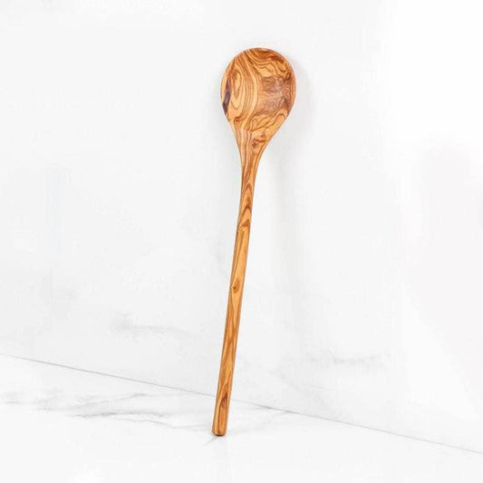 alt="Esslöffel aus Olivenholz mit natürlicher Maserung, ideal zum Servieren und Essen"