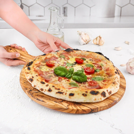 Pizzabrett aus Olivenholz, Küchenutensilien, Charcuterie Board