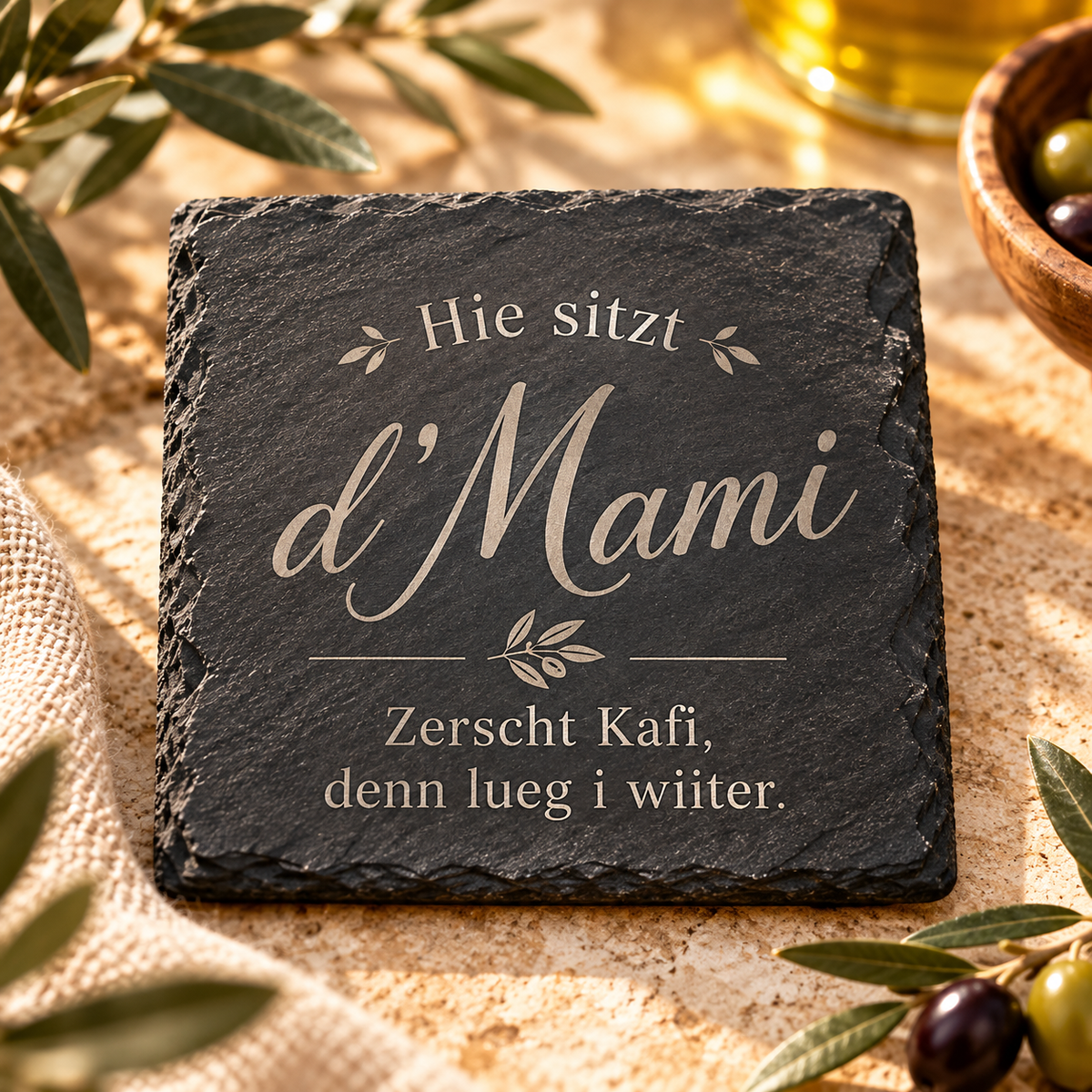 Square slate coaster · your personal engraving