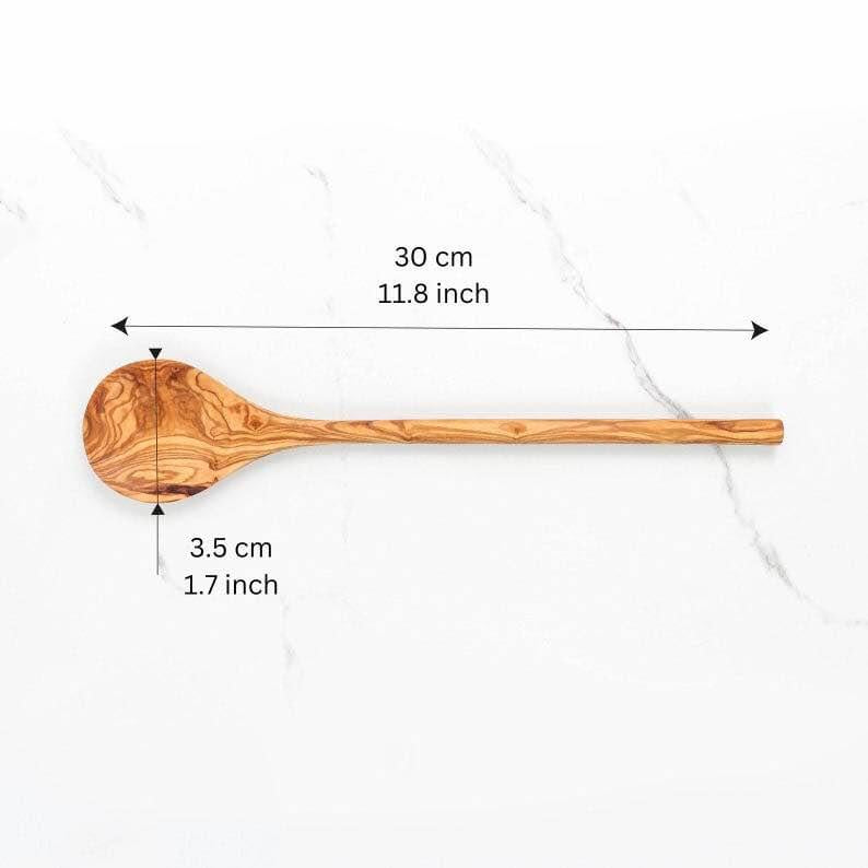 alt="Esslöffel aus Olivenholz mit natürlicher Maserung, ideal zum Servieren und Essen"