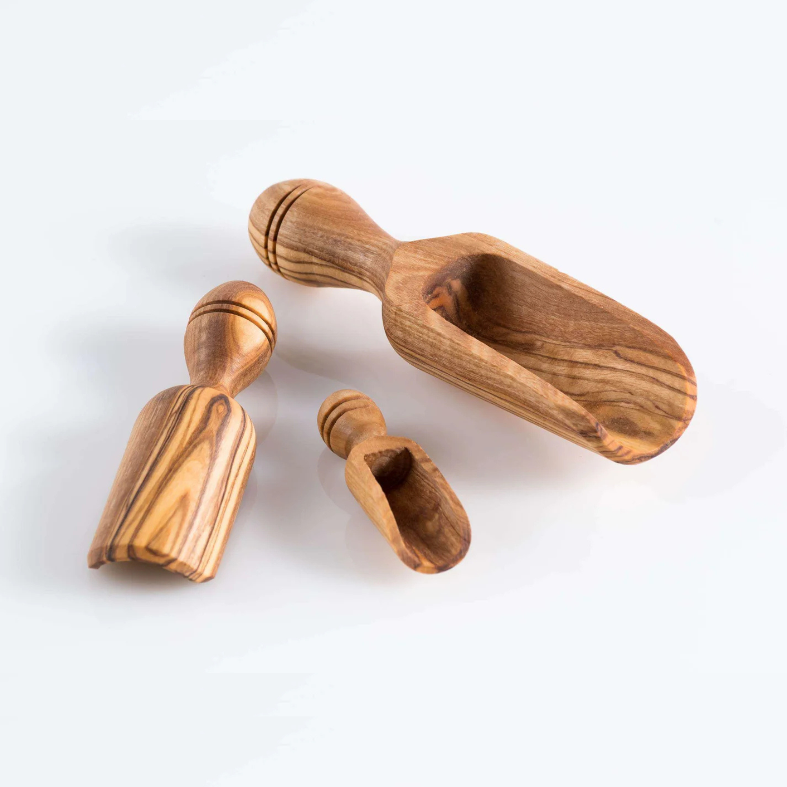 Handgefertigtes Olivenholz Küchen-Schaufel-Set in drei Größen