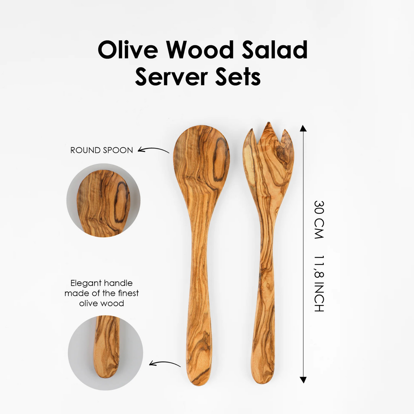 Salatbesteck aus Olivenholz als stilvolle Geschenkidee – nachhaltig verpackt und hochwertig verarbeitet