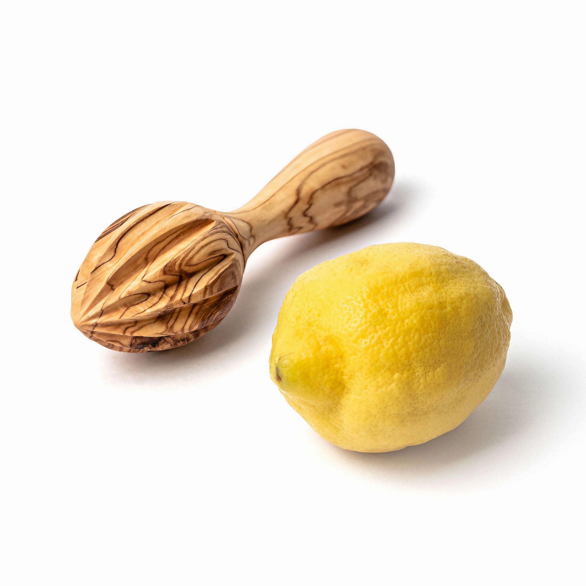 Traditionelle Zitruspresse aus mediterranem Olivenholz

